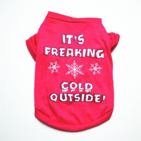 Breathable cool cotton vest for dogs in summer (Option: Rose Red-L)