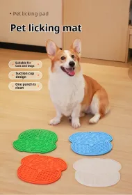 Lick Mat For Dogs And Cats Dog Slow Feeder Mat With Strong Suction (Option: Orange)